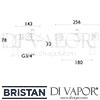 Bristan Assure TMV2 Bath Shower Mixer Dimensions